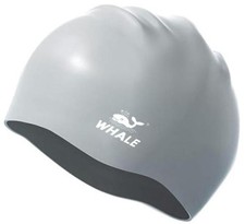 Extra Large Swim Cap for Women Men, Durable Silicone Swimming Hat with Silver