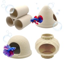 4PCS Betta Fish Tank Accessories, Fish Aquarium Decoration Hideout Caves for ...