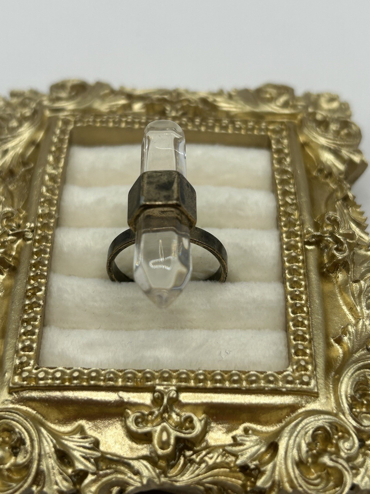 Crystal Quartz Point Statement Ring Size 8 Boho R… - image 3