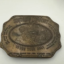 Vintage Southern Comfort Mississippi Old Drink Belt Buckle Brass