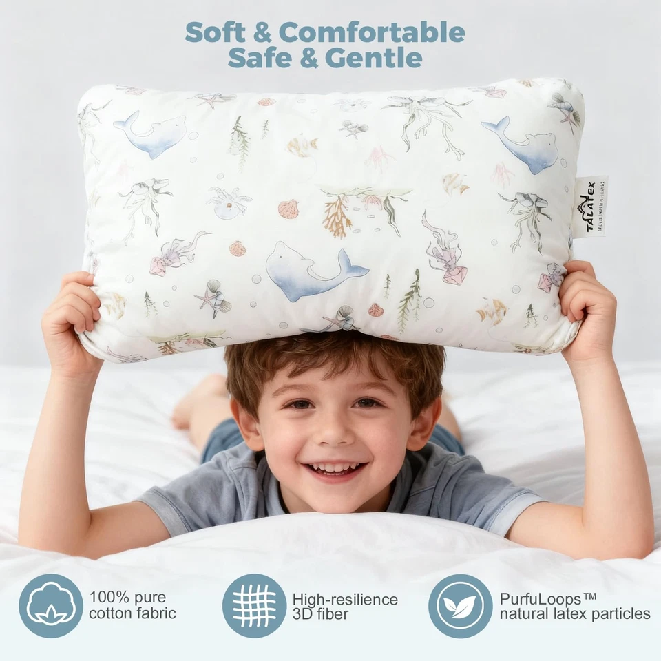 Almohada ajustable de látex para niños pequeños Talatex, látex natural y relleno de alta resistencia... Foto 2 de 4