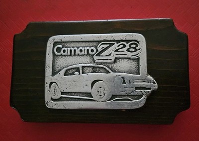 1979 CHEVY CAMARO Z28 Cast Metal Emblem 2.25X3.25 on Hangable Wood Plaque 