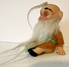 Steiff Gucki gnome dwarf doll VTG sitting leaning back sleepy Snow White Disney