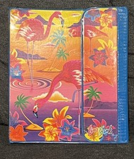 Vintage Lisa Frank Aloha Flamingo Tri Fold 3 Ring Binder 90s Retro