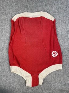 Vintage Girl Scouts Swimsuit Bathing Suit Red White Size 10 1970's Kids