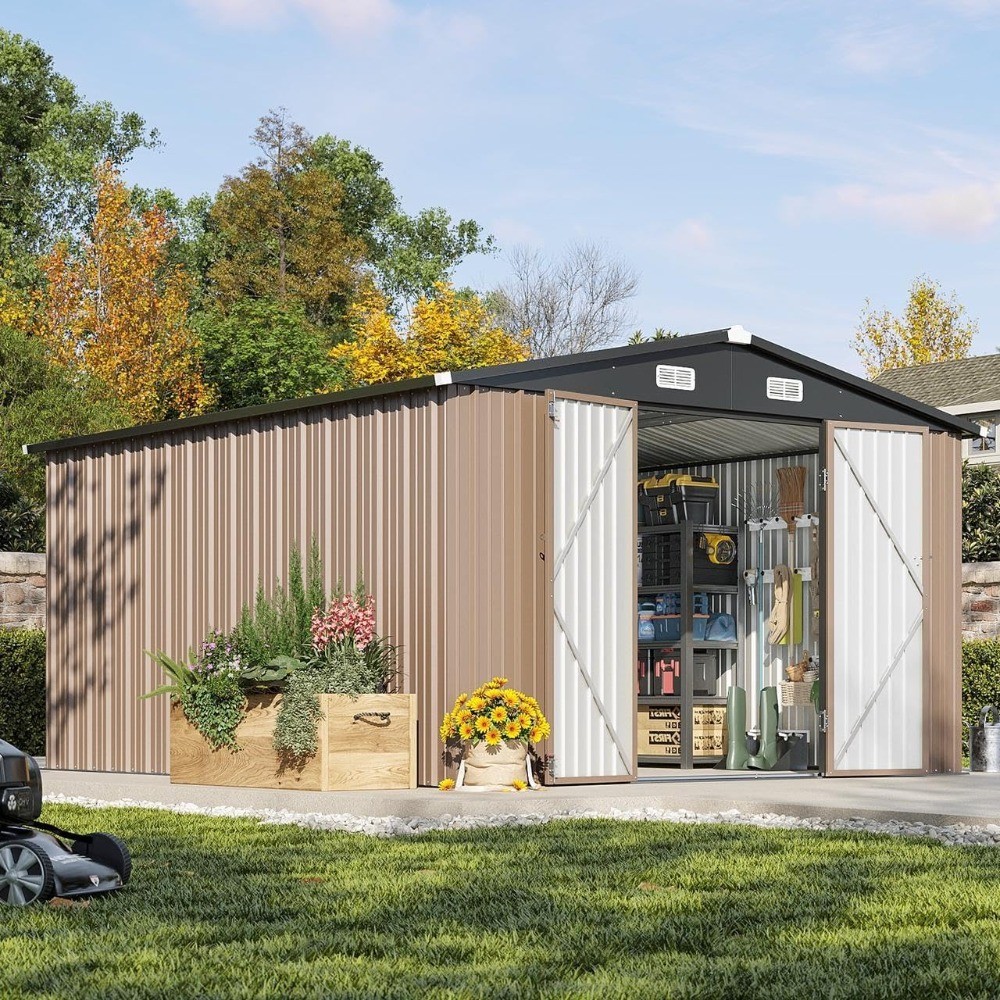 With Double Door Sloped Roof Lockable Metal