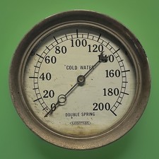 Antique Lonersan Cold Water Gauge 7 Face For Steampunk Railroad