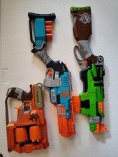 Nerf Zombie Strike Lot: Sledgefire, Flipfury, Slingfire - Tested Working  Darts