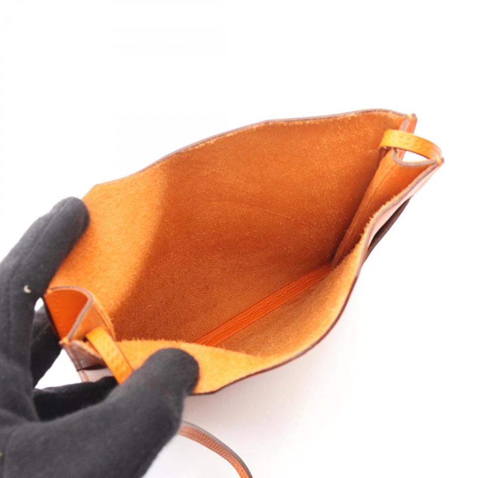 Bolsa de ombro HERMES Onimaitou tiracolo couro Evercolor laranja usada feminina K - Imagem 3 de 4
