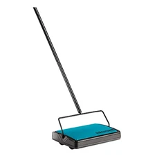 Easy Sweep Compact Carpet Floor Sweeper, Manual Operation, Teal, 2484A, FREE US