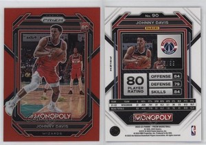 2022-23 Panini Prizm Monopoly Red Prizm /99 Johnny Davis #90 Rookie RC