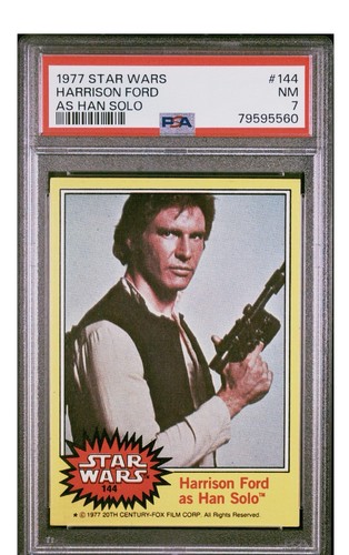 1977 Topps Star Wars #144 Harrison Ford as Han Solo — PSA 7