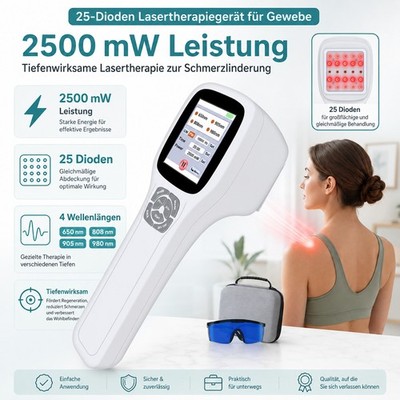 2500mW Kaltlaser Therapiegerät 25 Dioden LLLT bei Gelenk Rücken Knieschmerzen