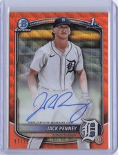 2025 Bowman #CPA-JPY Jack Penney Chrome Prospect Auto Orange Wave Refractor #/25