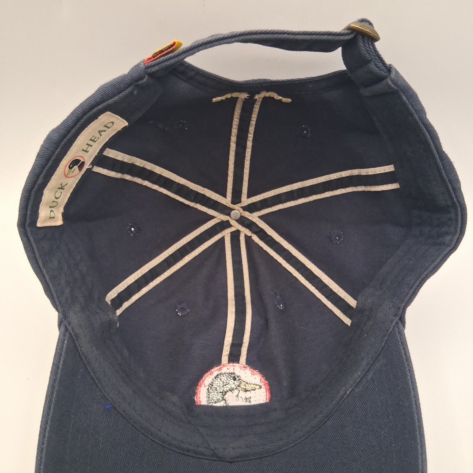 Duck Head Patch Hat Cap Strap Back Blue White Scr… - image 11