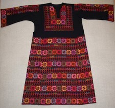 Hand Embroidered Palestinian Bedouin Thobe, Tatreez Kaftan Boho Maxi Dress