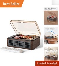Vintage Style Bluetooth CD Player with FM Radio Remote Control - Elegant Sound