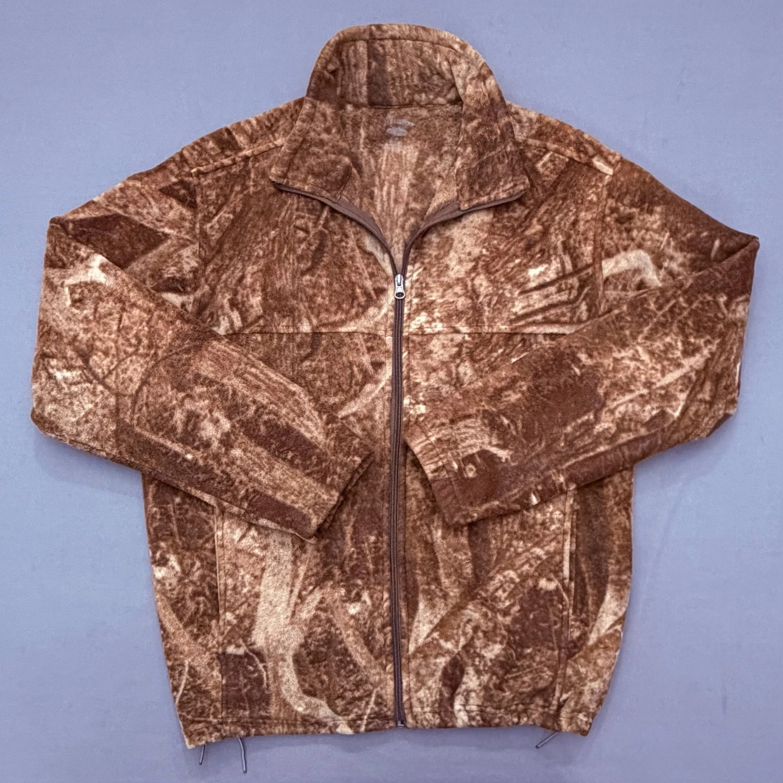 Reel Legends Camo Jacket Mens Medium Brown Fleece Full Zip Hunting Jacket