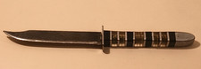 Vintage WWII Era Handmade Trench Art Knife Repurposed File Blade Stacked Handle