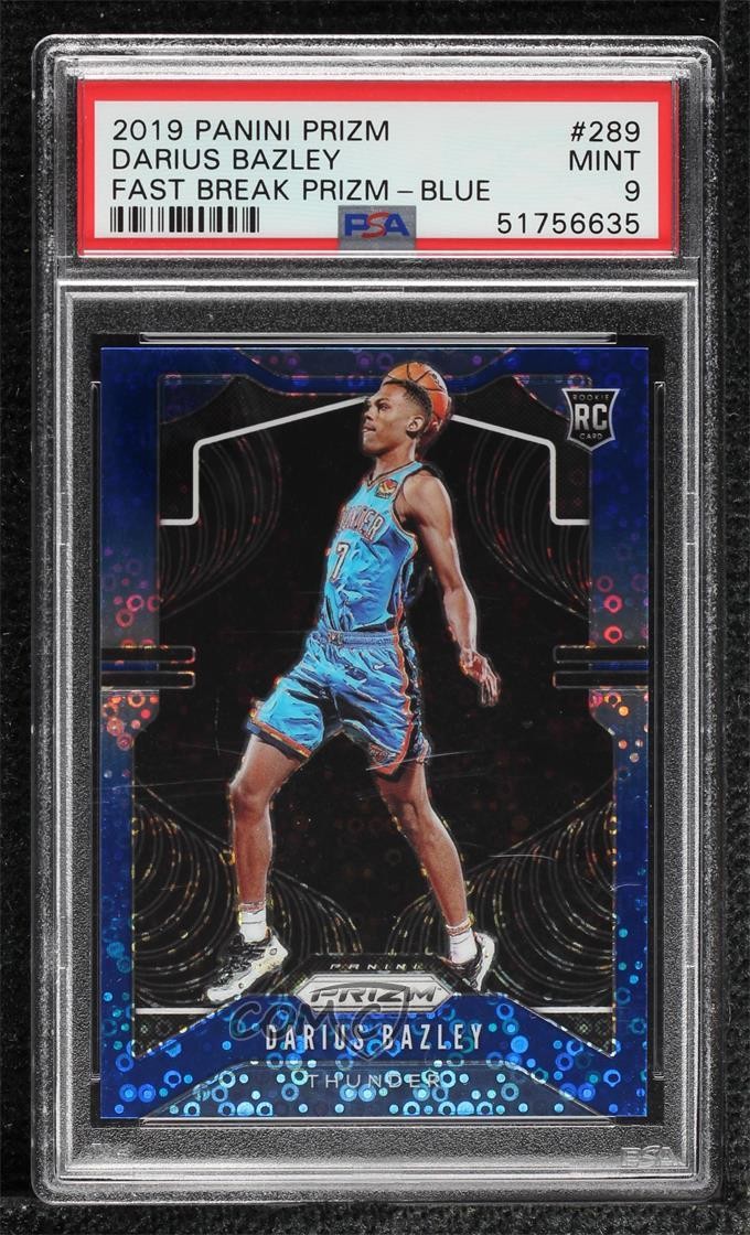 2019 Panini Prizm Rookie Fast Break Blue /175 Darius Bazley #289 PSA 9 MINT 5xx