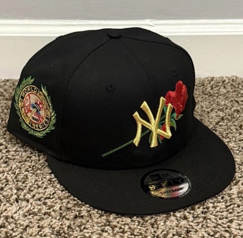 New York Yankees New Era 9Fifty Black Gold Rose 1949 World Series Snapback Mütze