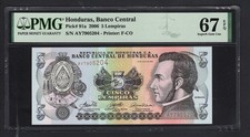 Honduras 5 Lempiras 13-7-2006 P91a Uncirculated Grade 67