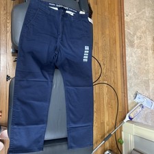 Dockers Men's Dark Blue navy Alpha Khaki Slim Tapered Fit Pants 36x30