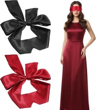 cobee 2 Pcs Blindfold and Hand Ties for Bedroom, Blockout Satin Sleep Mask Adjus