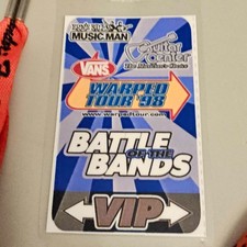 1998 Vans Warped Tour VIP Laminate & Lanyard Deftones, NOFX, Bad Religion..