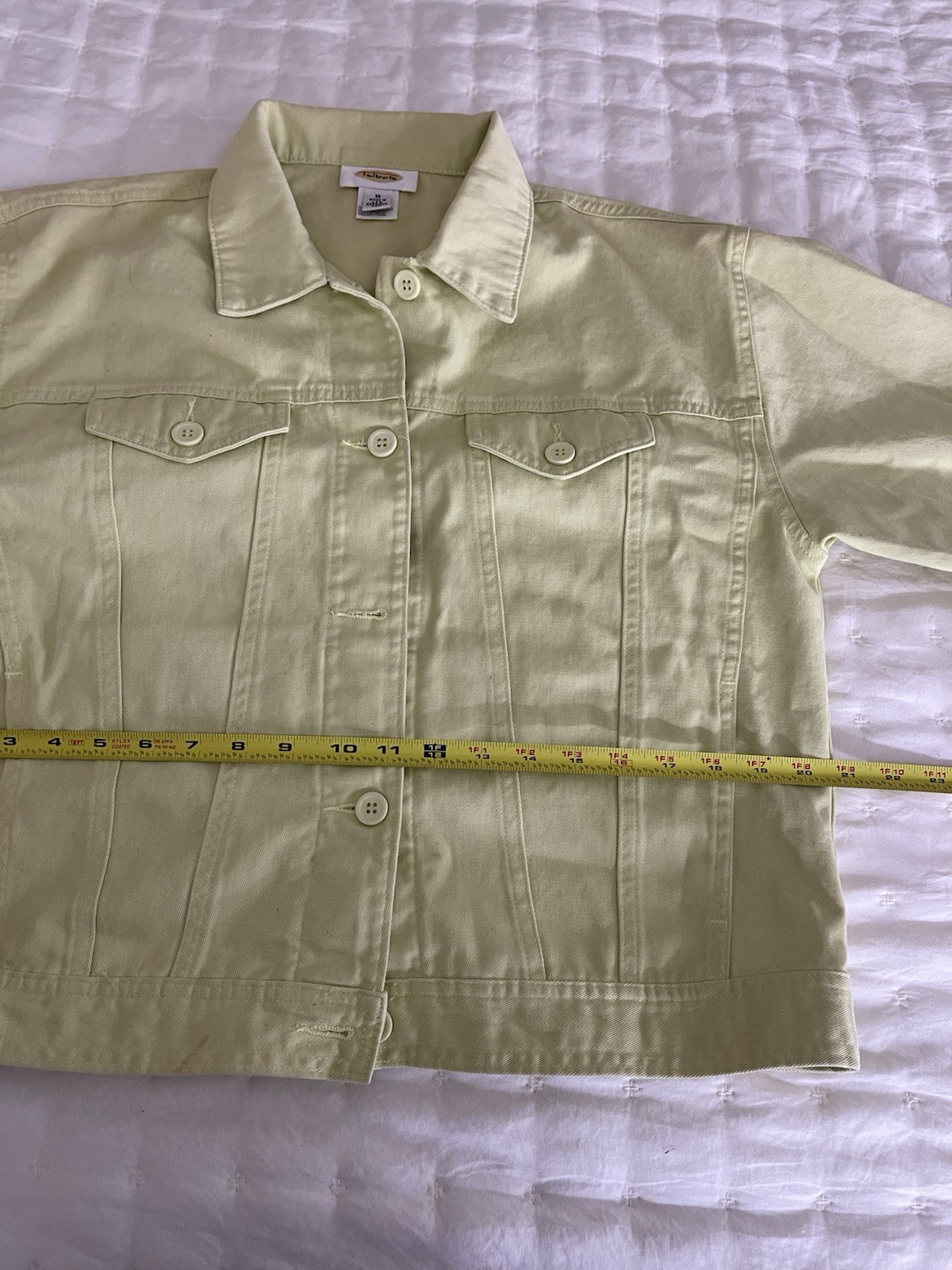 Talbots Light Yellow Jacket Button Collared Pocke… - image 6