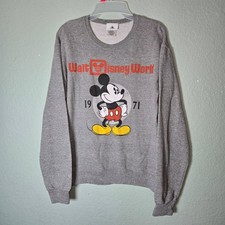 Disney Parks Walt Disney World 1971 Crewneck Mickey Mouse Sweatshirt Gray Size S