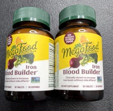 2PK MegaFood Iron Blood Builder ~ 30 Tablets ...