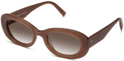 Warby Parker CARMEL Oval Sunglasses BROWN Extra Wide 53-20-140 mm BOX & CASE NEW
