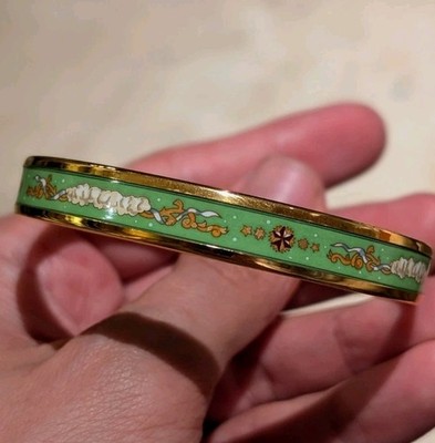 Vintage Rare Hermès Clic Clac-Style Enamel Bangle & Box