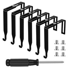 6 PCS Metal Universal Cubicle Hangers, Adjustable Cubicle Hooks Black Door