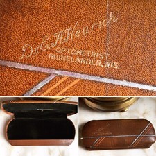 ANTQUE STEAM PUNK LEATHER GOGGLES GLASSES HARD METAL VELVET CASE