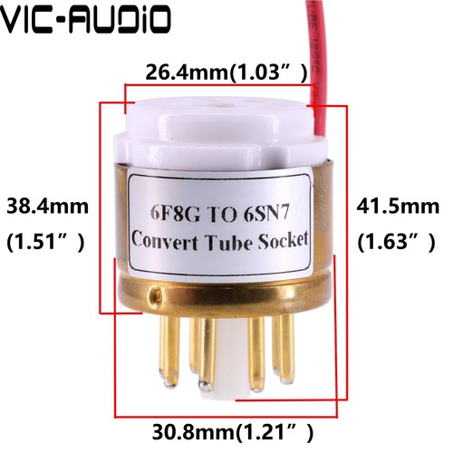 Adaptador convertible tubo zócalo audio 1 pieza 6C8G 6F8G a 6Sn7 6H8C 6N8P CV181 AMPLIFICADOR HÁGALO USTED MISMO - Imagen 7 de 10