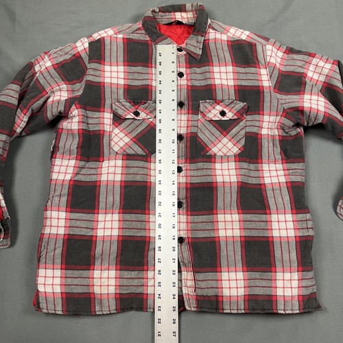 Vintage Hunter’s Lane Quilt Lined Flannel Shacket XL Red Grey Outdoors Grunge - Picture 6 of 7