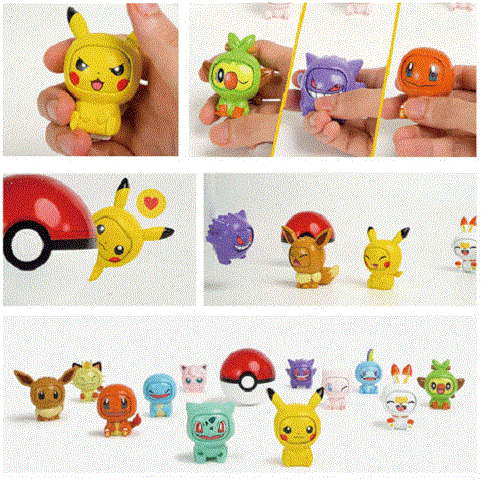 Pokemon Face Figur B Type Set 6 Figuren + 1ea Monster Ball - Bild 2 von 4