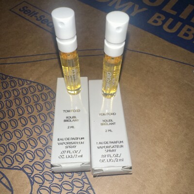 2 x TOM FORD SOLEIL BRULANT Eau de Parfum Spray .07 oz New in Box Free Shipping