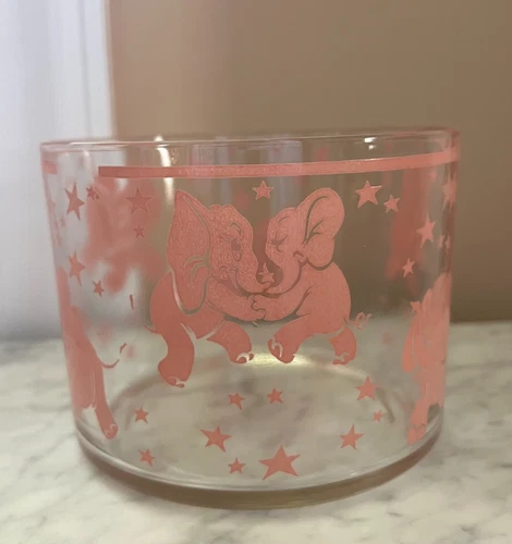 1950 Vtg Hazel Atlas Dancing Pink Elephant Ice Bucket Lot 1