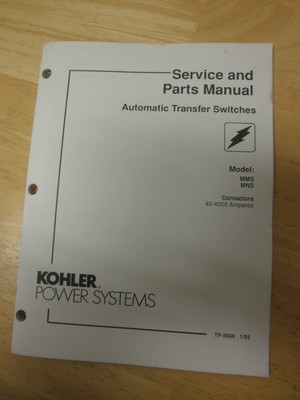 Kohler Service and Parts Manual Automatic Transfer Switch Models:MMS