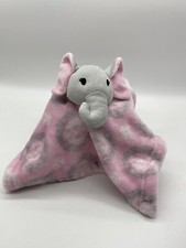 Hudson Baby HB Elephant Gray Pink Lovey Security Blanket Plush Toy 12  