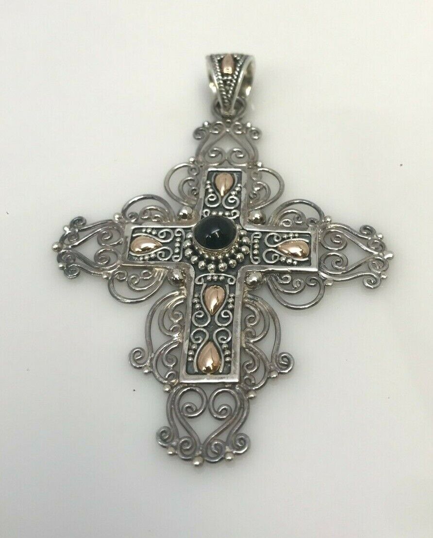 Black Onyx Sterling Silver Owl Filigree Necklace 22 Black Onyx Sterling Silver Owl Filigree Necklace 22
