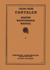 1934 1935 1936 Chrysler Shop Service Repair Manual Engine Drivetrain Electrical
