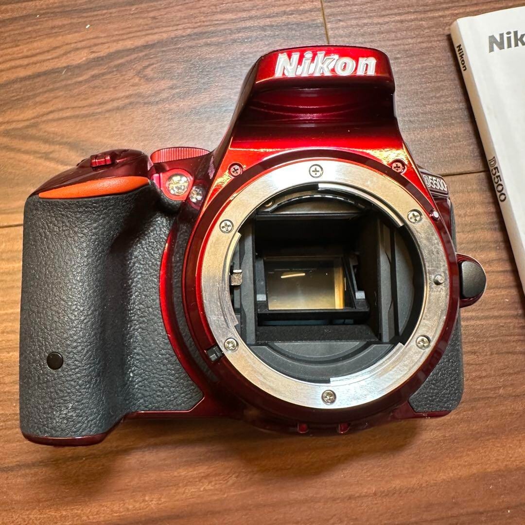 Nikon D D5500 24.2MP Digital SLR Camera - Red (Kit w/ VR II 18