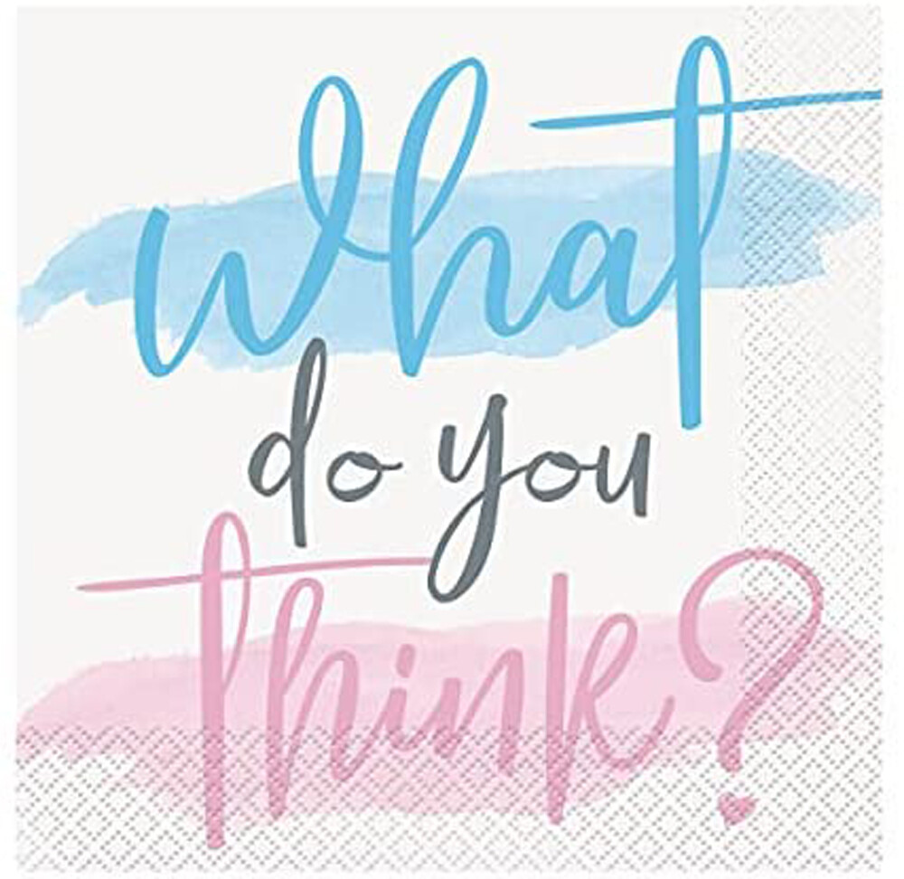 Gender Reveal Party Napkins Baby Shower Napkins – What Do You Think? Pack of 16