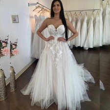 Off Shoulder Wedding Dresses Lace A-line Sweetheart Sleeveless Bridal Gowns