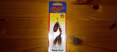 MEPPS #2 Black Fury Bucktail Spinner - 1/6 oz - Color Black Florescent - NEW!