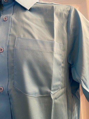 NUEVA Camisa Hombre Manga Corta - Lisa Azul Claro Trabajo Oficina Ropa Meltemi 15 - Imagen 4 de 5